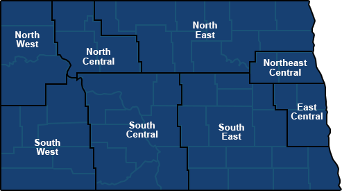 Map of North Dakota judicial districts